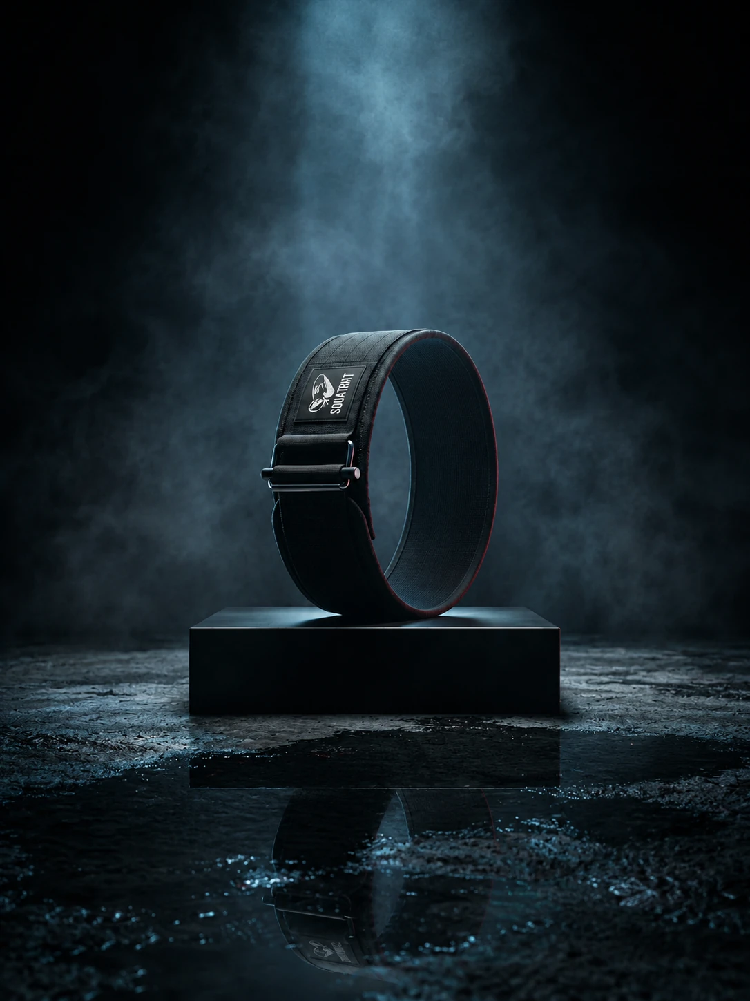 SQUATRAT leather lever belt black product shot