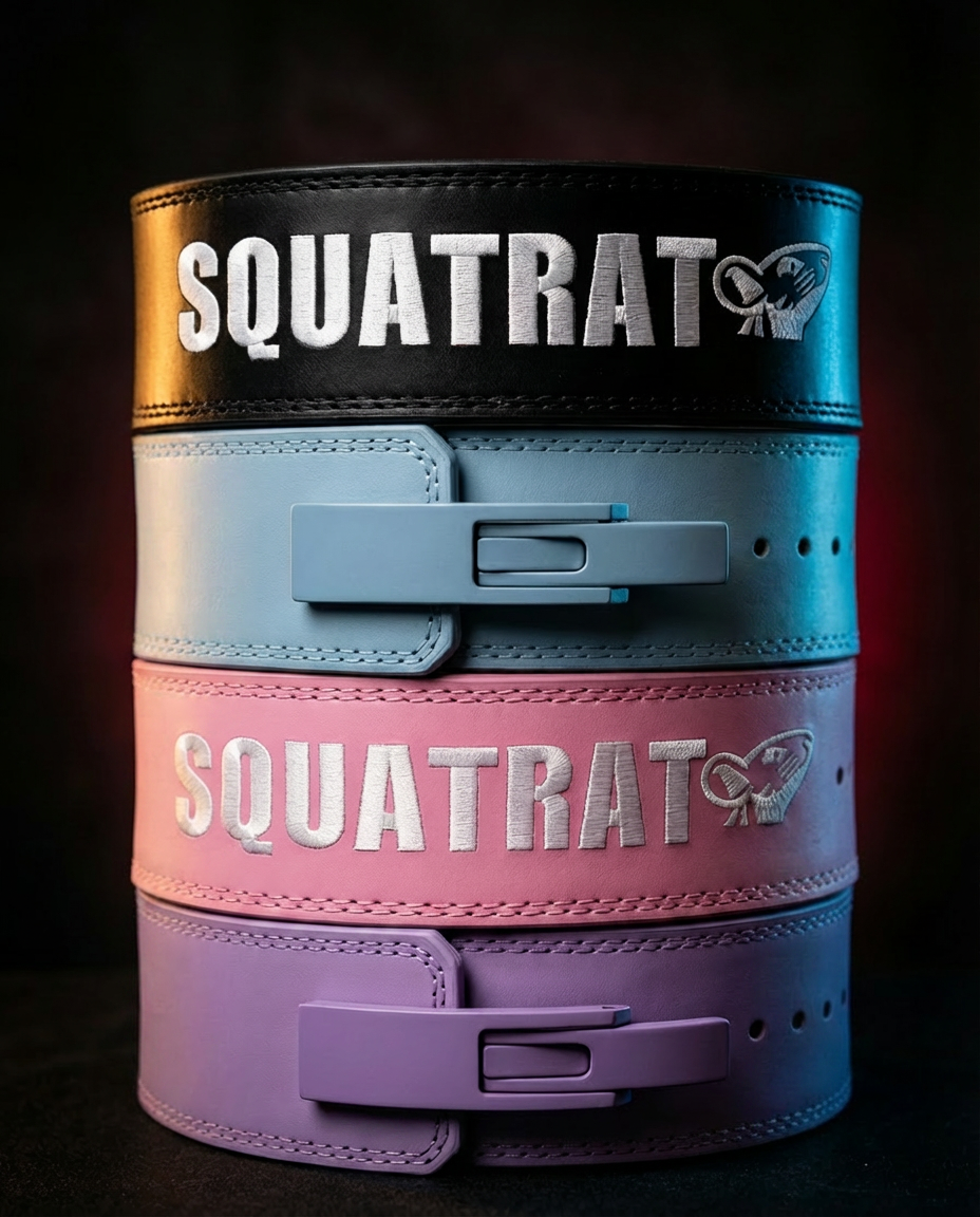 SQUATRAT lever belts stacked leather
