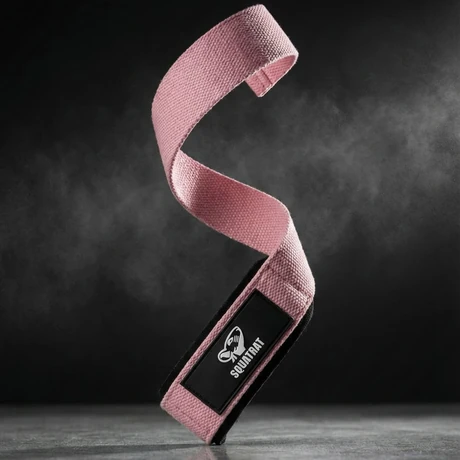 SQUATRAT pink lifting strap suspended