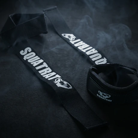 SQUATRAT lifting straps black detail