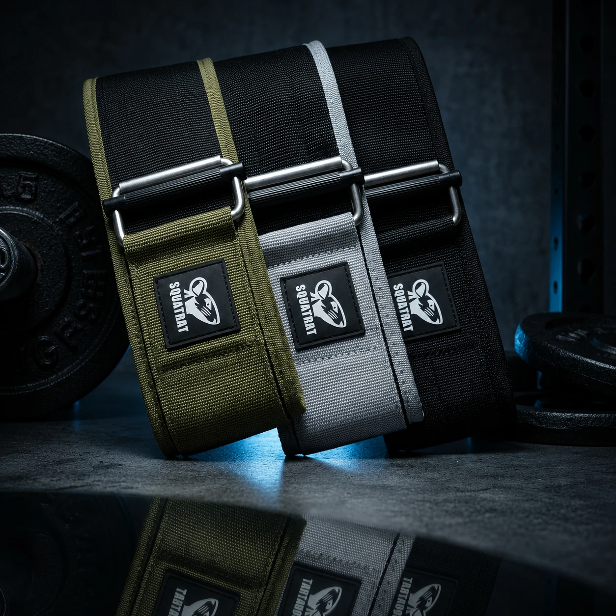 SQUATRAT lifting straps black olive pink